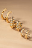 Gold Trio Hoop Earring Set