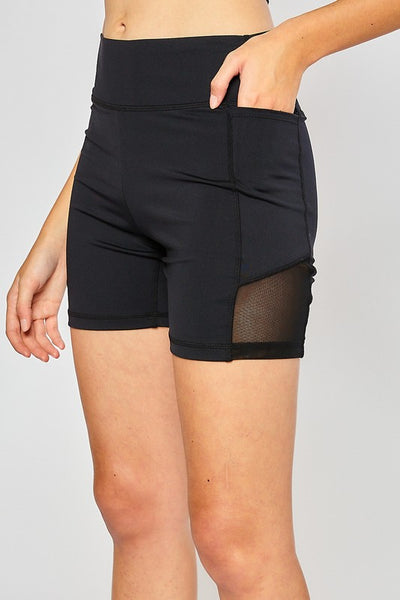 Black Mesh Biker Short
