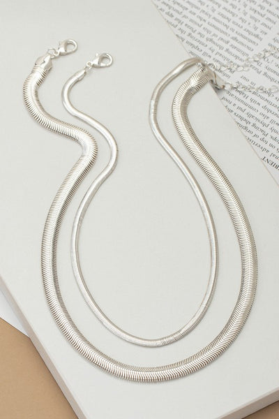 Snake Chain Necklace Set- Gold & Silver