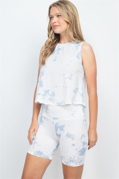 White/Blue Tie Dye Set