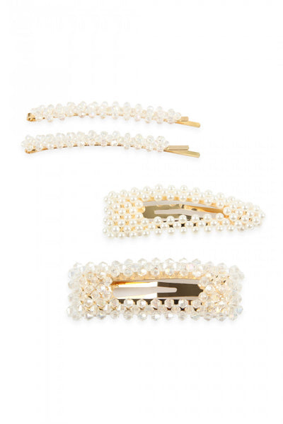 Crystal & Pearl Hair Pin Set