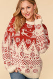 Holiday Reindeer Fuzzy Sweater
