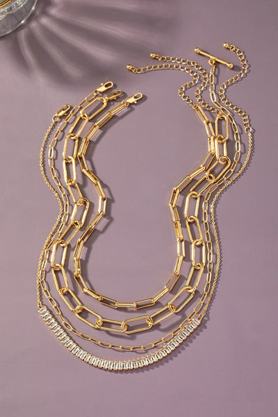Rhinestone Multi Layered Necklace