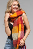 Multi Colored Brushed Plaid Scarf