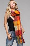 Multi Colored Brushed Plaid Scarf