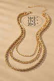 3 Layer Mixed Chain Necklace