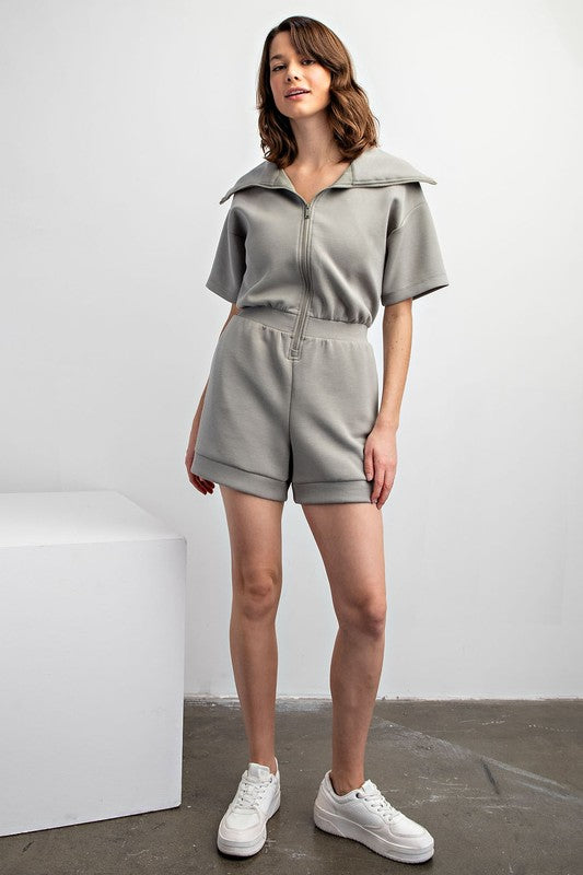Hurley×SRL phantom shirring rompers Rae Zip Front Modal Romper – Everleigh