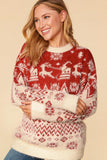 Holiday Reindeer Fuzzy Sweater