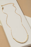 Gold Brass Cube Bead Necklace