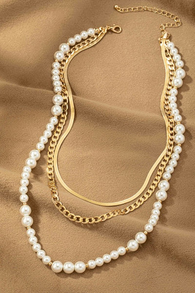 Pearl Chain Layer Necklace