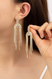 Rhinestone Chain Tassel Earrings