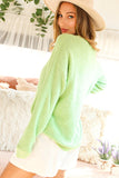 Lime Green Teddy Sweater