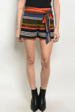 Multi Color Striped Shorts