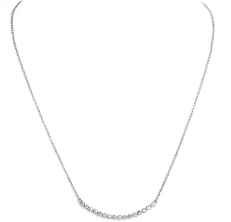 Silver Curve Bar Necklace