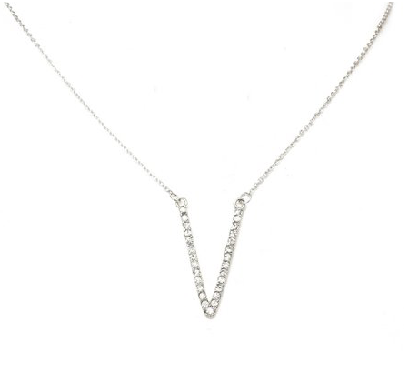 Silver V-Shape Pendant Necklace
