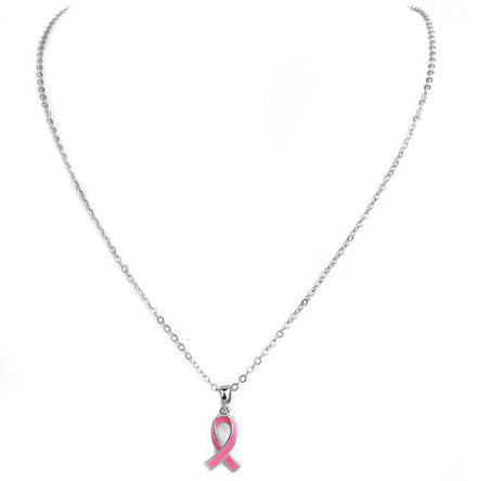 Pink Ribbon Breast Cancer Awareness Necklace