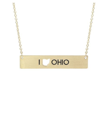 Ohio Cutout Bar Necklace