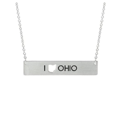 Ohio Cutout Bar Necklace