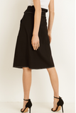 Hi-Waist Contrast Stitch Skirt