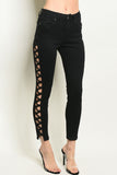 Black Side Cut Out Skinny Jeans