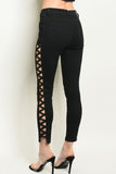 Black Side Cut Out Skinny Jeans