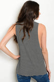Black/White Striped Sleeveless Top
