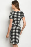 Black/White Checkered Sheath Dress