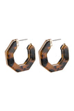 Leopard Polygon Acetate Earrings