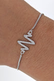 Silver CZ Heartbeat Bracelet